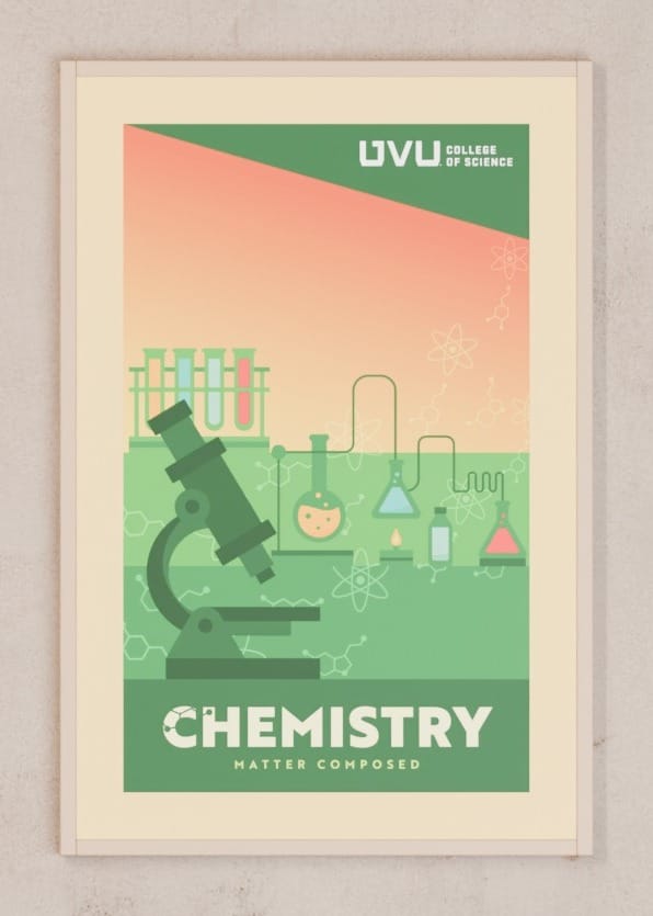 The Chemistry poster, framed, shown head-on.