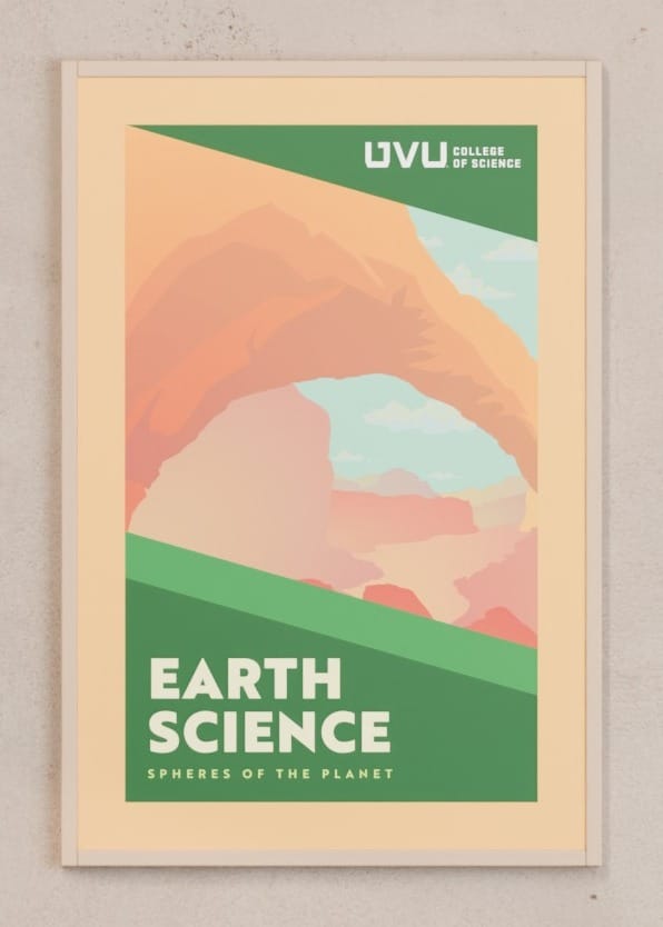 The Earth Science poster, framed, shown head-on.