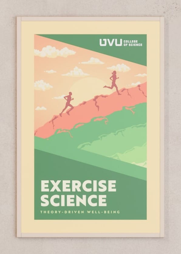 The Exercise Science poster, framed, shown head-on.