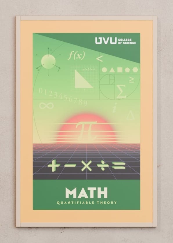 The Math poster, framed, shown head-on.
